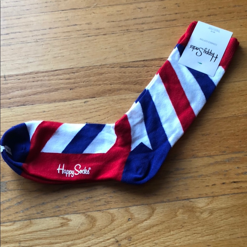 New w/Tags Red, White & Blue stripped Happy Socks